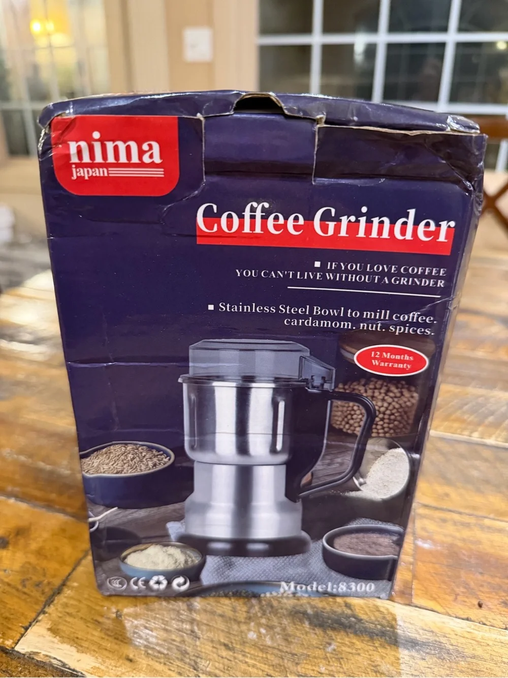 NIMA 8300 Stainless Steel Electric Coffee Spice Nut Grinder Mill Home Kitchen